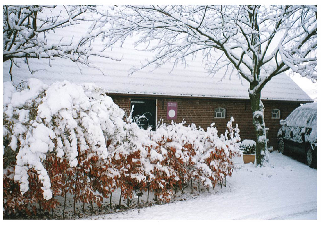 Van Remmen UV Techniek op de Boerhaar Old Van Remmen office covered in snow